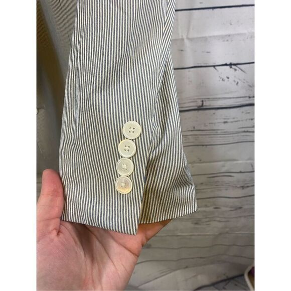 Brooks Brothers Blue and White Pinstriped Jacket 44 S - Picture 3 of 10